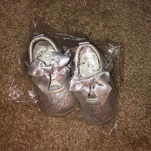 Baby girl silver glitter shoes